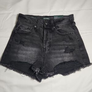 Wild Fable Black Distressed High-Rise Denim Shorts Size 0